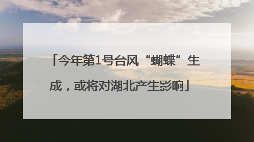 今年第1号台风“蝴蝶”生成，或将对湖北产生影响