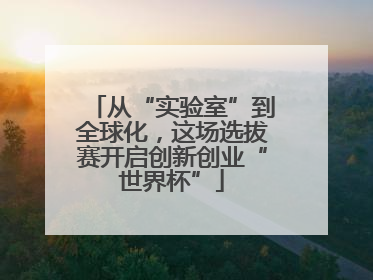 从“实验室”到全球化，这场选拔赛开启创新创业“世界杯”