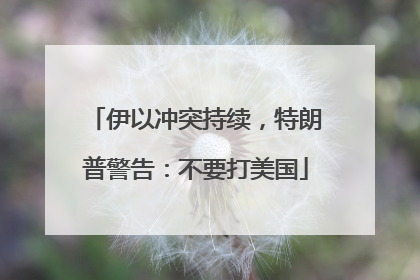 伊以冲突持续，特朗普警告：不要打美国