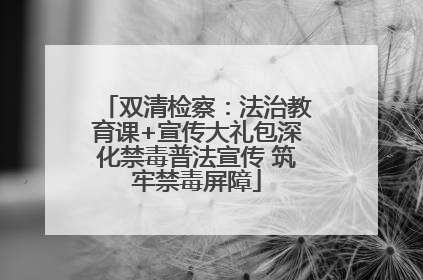 双清检察：法治教育课+宣传大礼包深化禁毒普法宣传 筑牢禁毒屏障