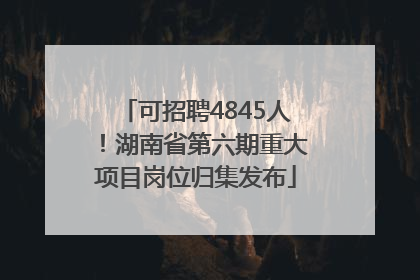 可招聘4845人！湖南省第六期重大项目岗位归集发布