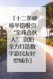 十二条硬核举措吸引“全球合伙人” 资阳全力打造数字游民友好型城市