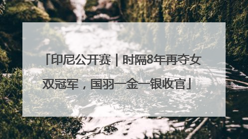 印尼公开赛｜时隔8年再夺女双冠军，国羽一金一银收官
