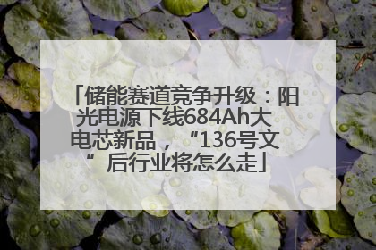 储能赛道竞争升级：阳光电源下线684Ah大电芯新品，“136号文”后行业将怎么走