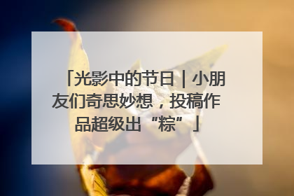 光影中的节日｜小朋友们奇思妙想，投稿作品超级出“粽”