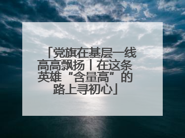 党旗在基层一线高高飘扬丨在这条英雄“含量高”的路上寻初心