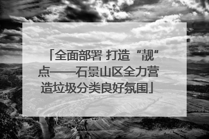 全面部署 打造“靓” 点——石景山区全力营造垃圾分类良好氛围