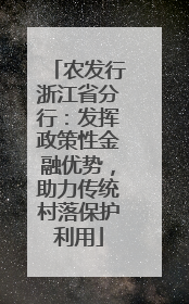 农发行浙江省分行：发挥政策性金融优势，助力传统村落保护利用
