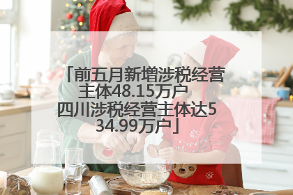 前五月新增涉税经营主体48.15万户 四川涉税经营主体达534.99万户