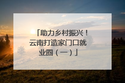 助力乡村振兴！云南打造家门口就业圈（一）