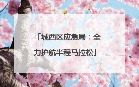 城西区应急局：全力护航半程马拉松