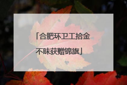 合肥环卫工拾金不昧获赠锦旗
