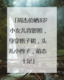 周杰伦晒3岁小女儿背影照，身穿格子裙，头扎小辫子，萌态十足