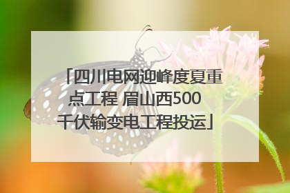 四川电网迎峰度夏重点工程 眉山西500千伏输变电工程投运
