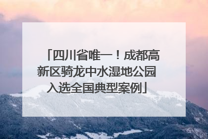 四川省唯一！成都高新区骑龙中水湿地公园入选全国典型案例