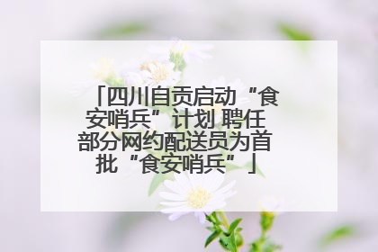 四川自贡启动“食安哨兵”计划 聘任部分网约配送员为首批“食安哨兵”