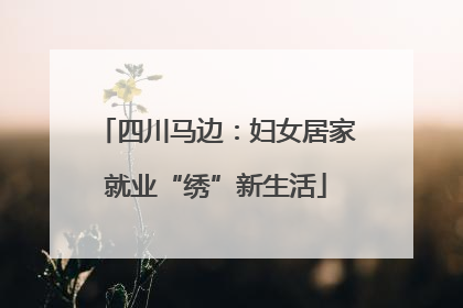 四川马边：妇女居家就业“绣”新生活