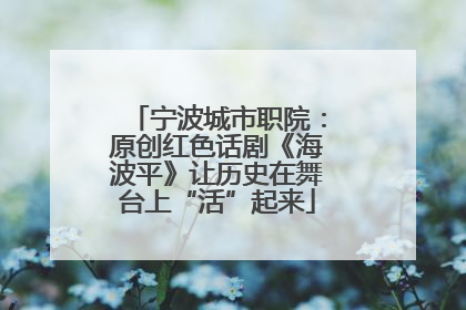 宁波城市职院：原创红色话剧《海波平》让历史在舞台上“活”起来
