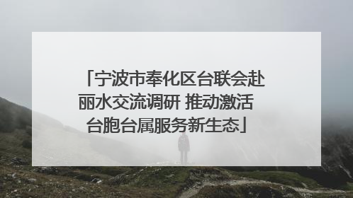 宁波市奉化区台联会赴丽水交流调研 推动激活台胞台属服务新生态