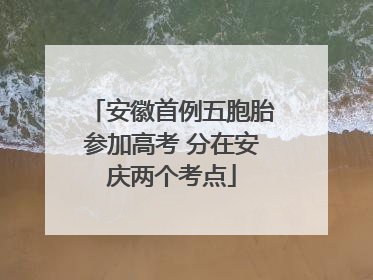 安徽首例五胞胎参加高考 分在安庆两个考点