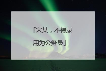 宋某，不得录用为公务员
