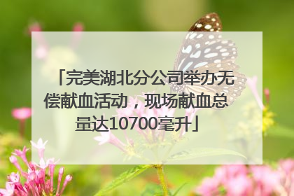 完美湖北分公司举办无偿献血活动，现场献血总量达10700毫升
