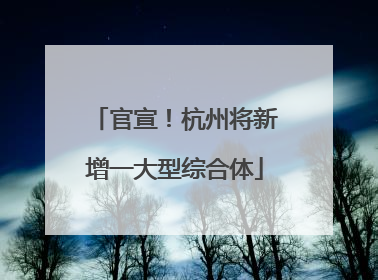 官宣！杭州将新增一大型综合体