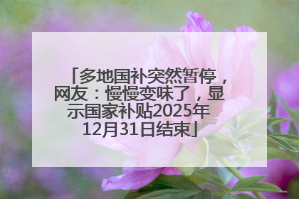多地国补突然暂停，网友：慢慢变味了，显示国家补贴2025年12月31日结束