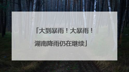 大到暴雨！大暴雨！湖南降雨仍在继续