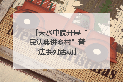 天水中院开展“民法典进乡村”普法系列活动
