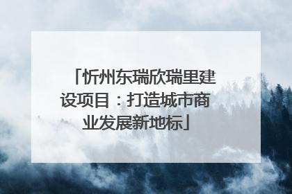 忻州东瑞欣瑞里建设项目：打造城市商业发展新地标
