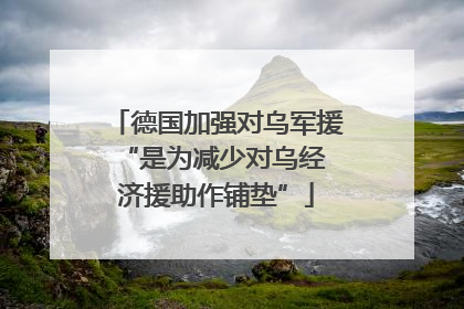 德国加强对乌军援 “是为减少对乌经济援助作铺垫”
