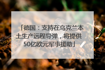 德国：支持在乌克兰本土生产远程导弹，将提供50亿欧元军事援助