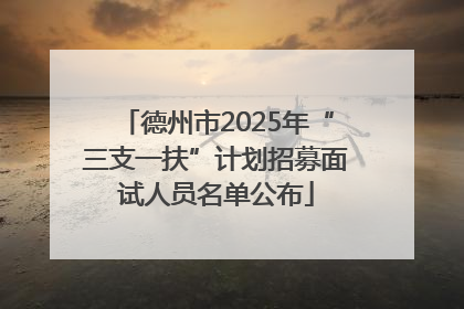 德州市2025年“三支一扶”计划招募面试人员名单公布