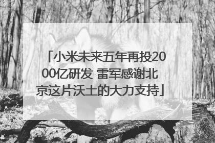 小米未来五年再投2000亿研发 雷军感谢北京这片沃土的大力支持
