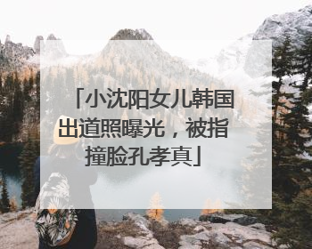 小沈阳女儿韩国出道照曝光，被指撞脸孔孝真