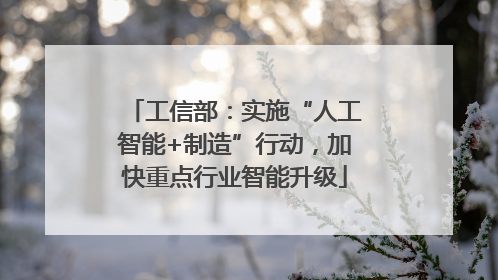 工信部：实施“人工智能+制造”行动，加快重点行业智能升级
