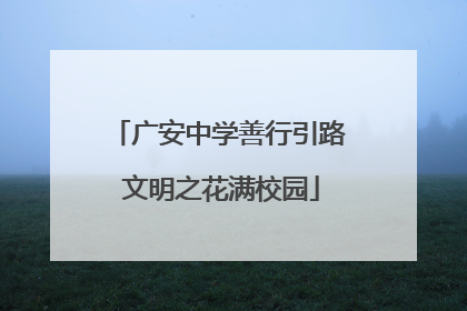 广安中学善行引路 文明之花满校园