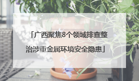广西聚焦8个领域排查整治涉重金属环境安全隐患