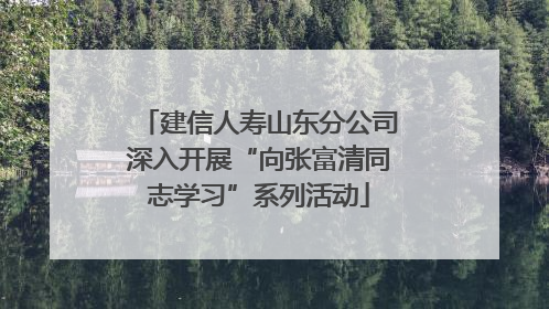建信人寿山东分公司深入开展“向张富清同志学习”系列活动