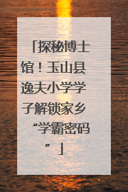 探秘博士馆！玉山县逸夫小学学子解锁家乡“学霸密码”