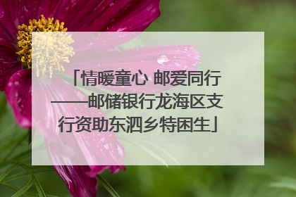 情暖童心 邮爱同行——邮储银行龙海区支行资助东泗乡特困生