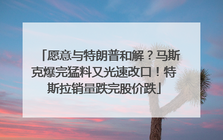 愿意与特朗普和解？马斯克爆完猛料又光速改口！特斯拉销量跌完股价跌