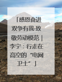 感恩奋进 双争有我·致敬劳动模范｜李宁：行走在高空的“电网卫士”