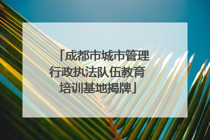 成都市城市管理行政执法队伍教育培训基地揭牌