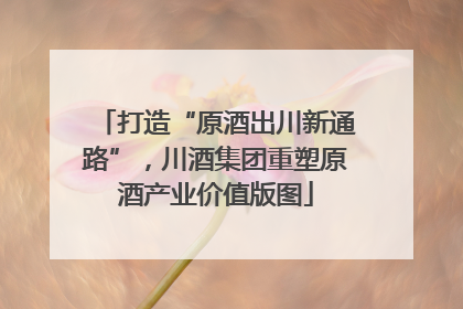 打造“原酒出川新通路”，川酒集团重塑原酒产业价值版图