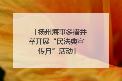 扬州海事多措并举开展“民法典宣传月”活动