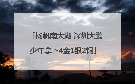 扬帆南太湖 深圳大鹏少年拿下4金1银2铜