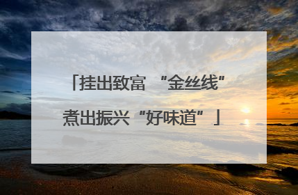 挂出致富 “金丝线” 煮出振兴“好味道”