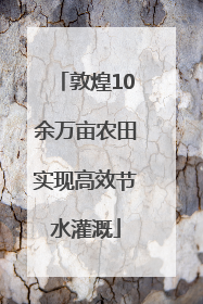 敦煌10余万亩农田实现高效节水灌溉